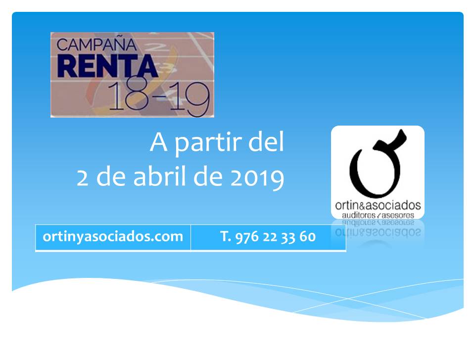 Declaración de la renta 2018 – Ortín y Asociados