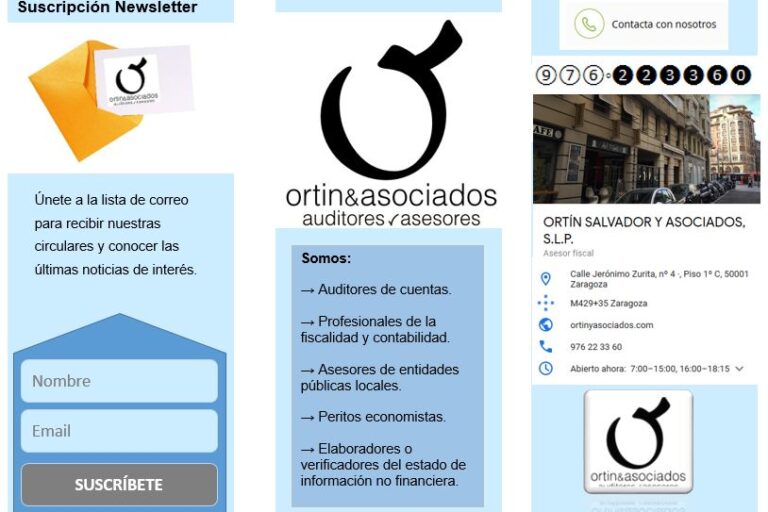 Suscríbete a la newsletter de Ortín y Asociados