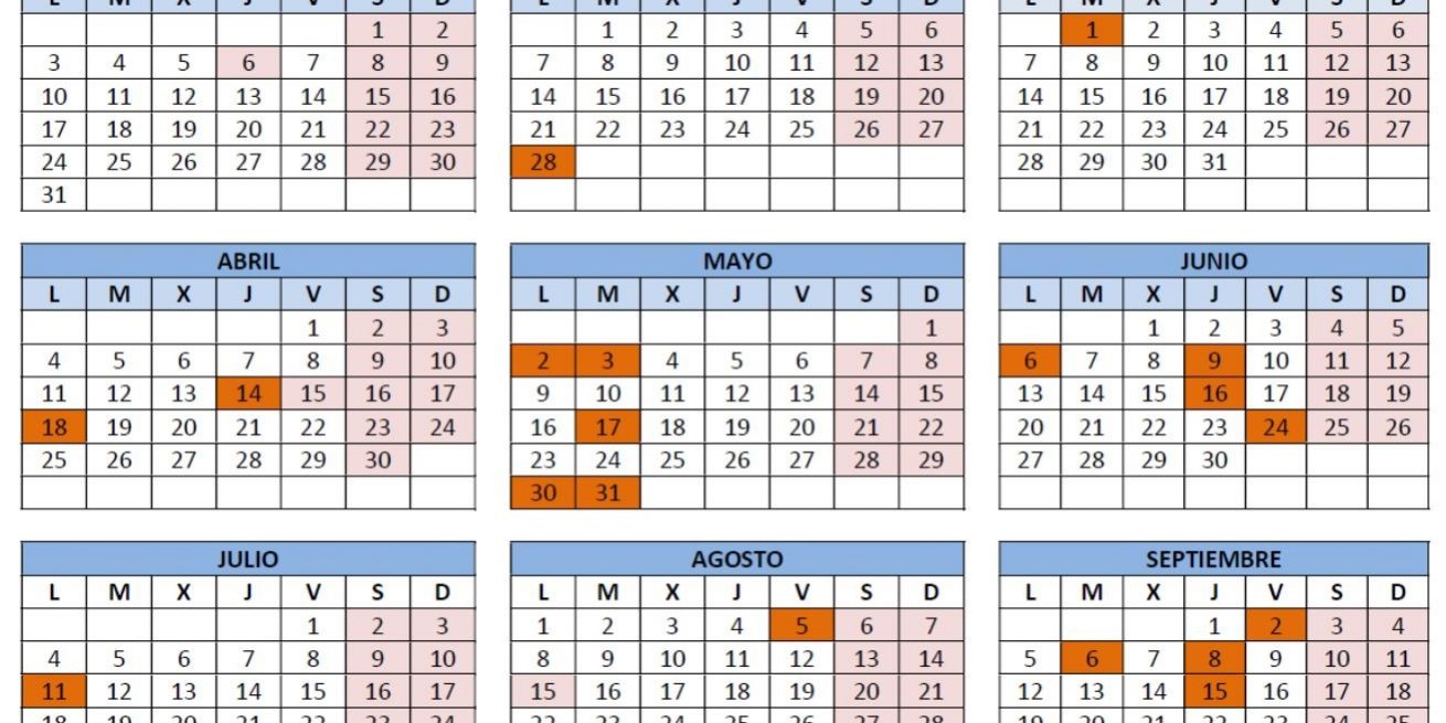 Calendario de días inhábiles 2022 Ortín y Asociados