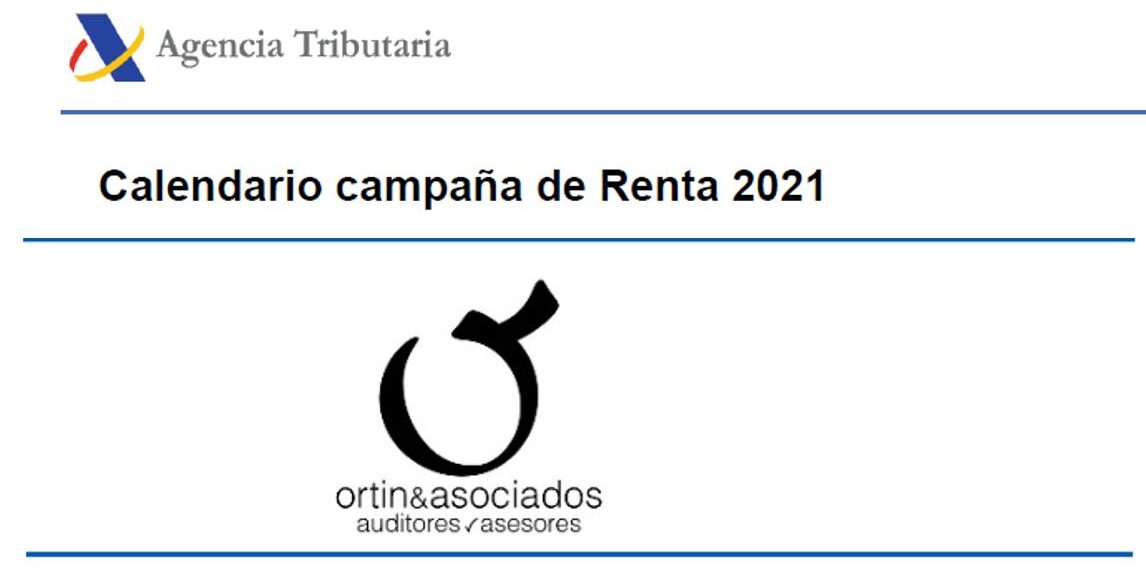 Calendario Renta 2021 · Ortin y asociados